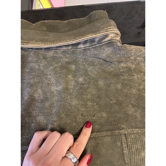 PILCRO Relaxed Distressed Shirt Jacket Shacket Green XS Anthropologie - DESC - Picture 6 of 10